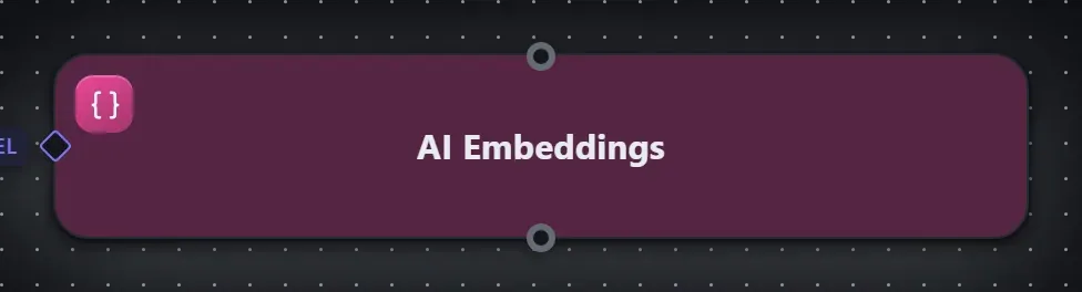 The AI Embeddings step on the Studio canvas