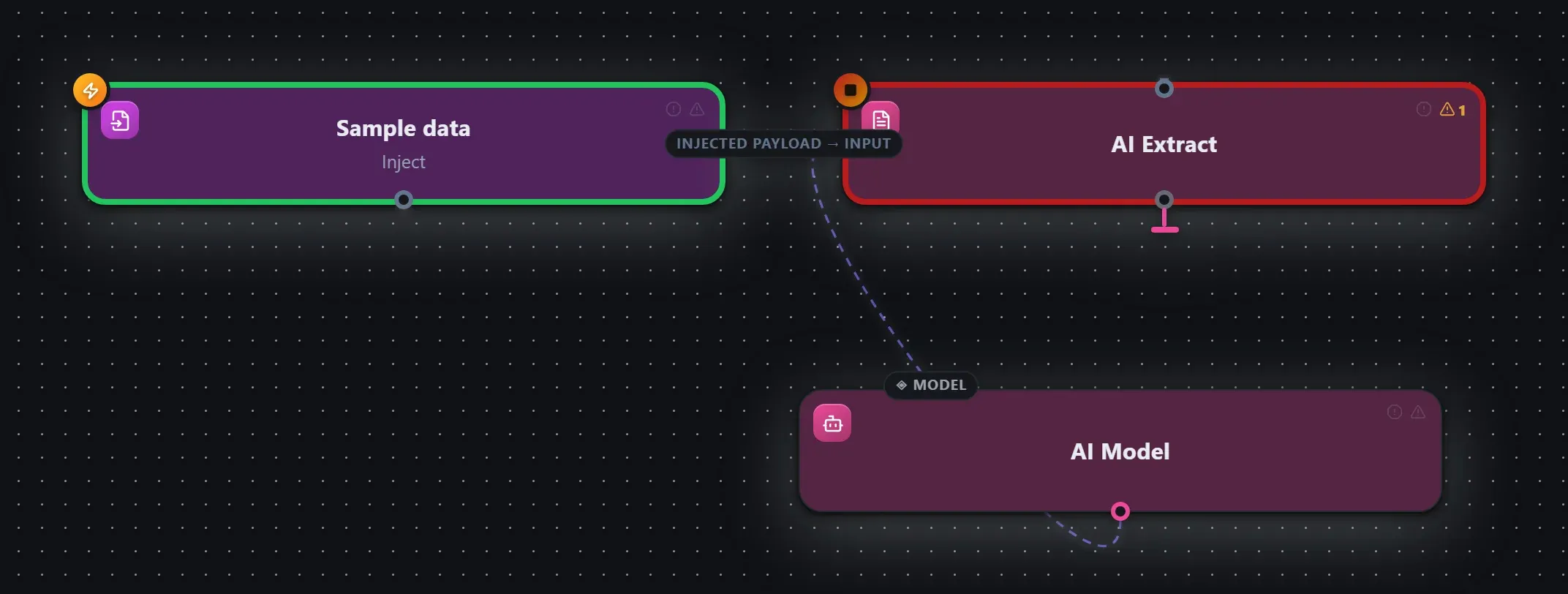 AI Extract wired into a runnable workflow in the Studio builder