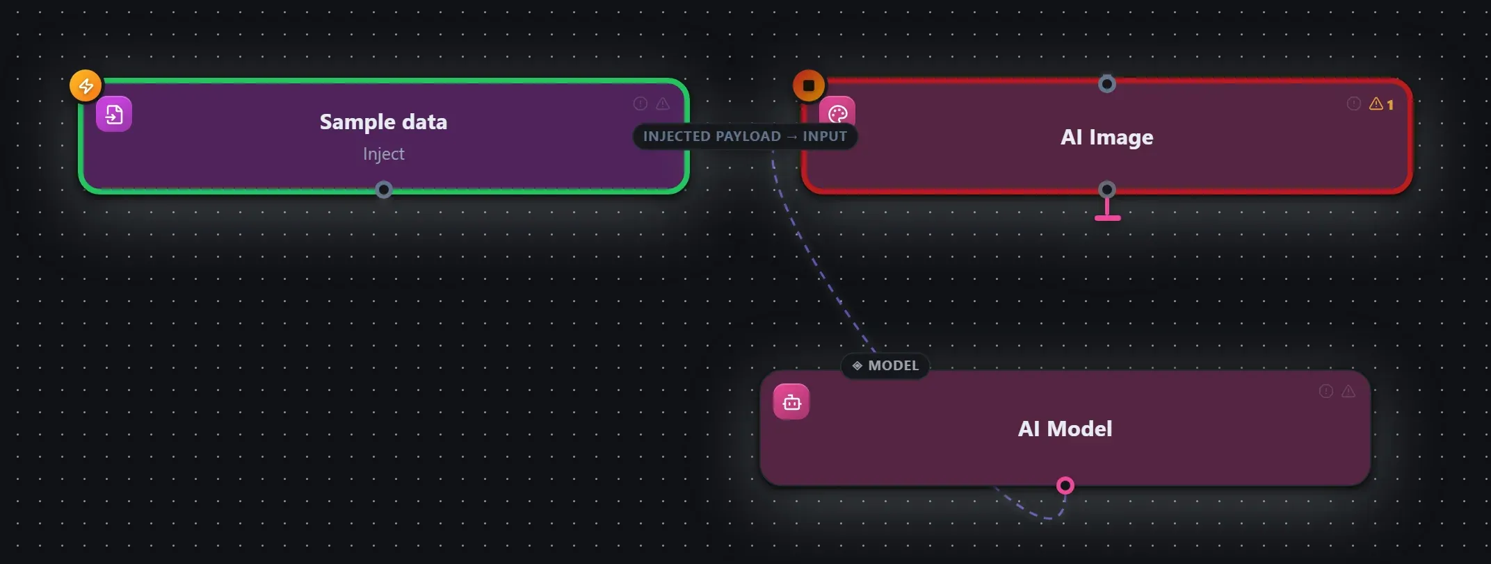 AI Image wired into a runnable workflow in the Studio builder
