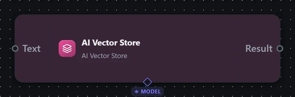 The AI Vector Store step on the Studio canvas