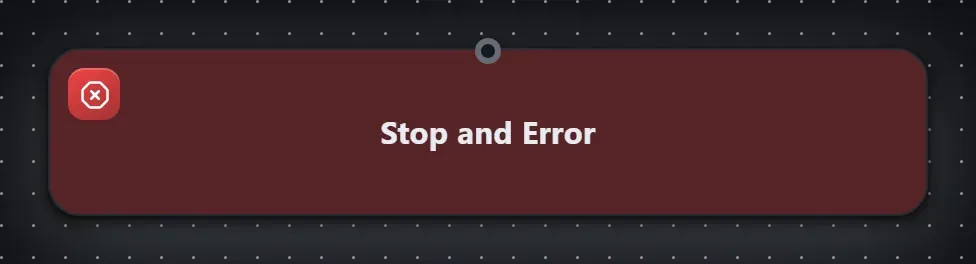 The Stop and Error step on the Studio canvas