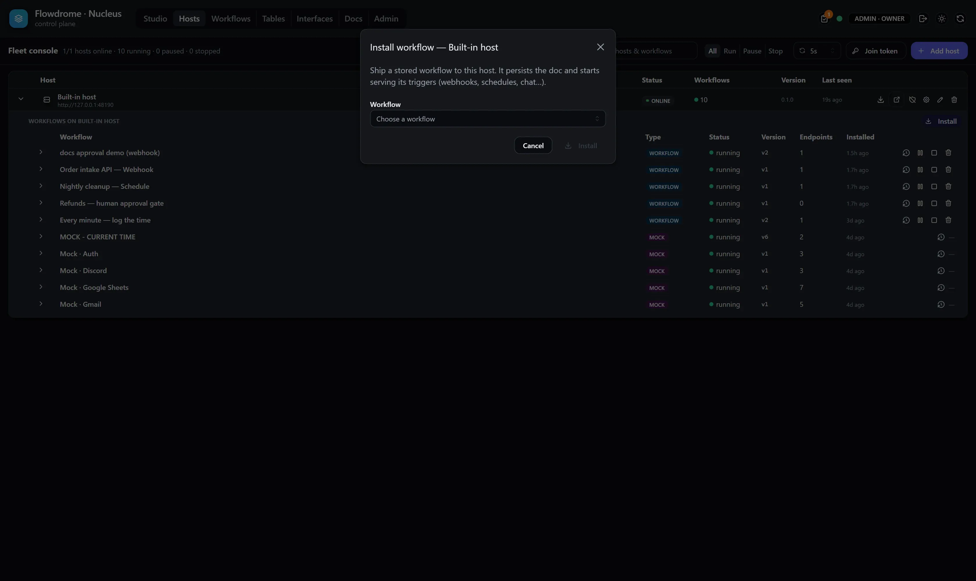 A workflow's expanded runs and performance panel