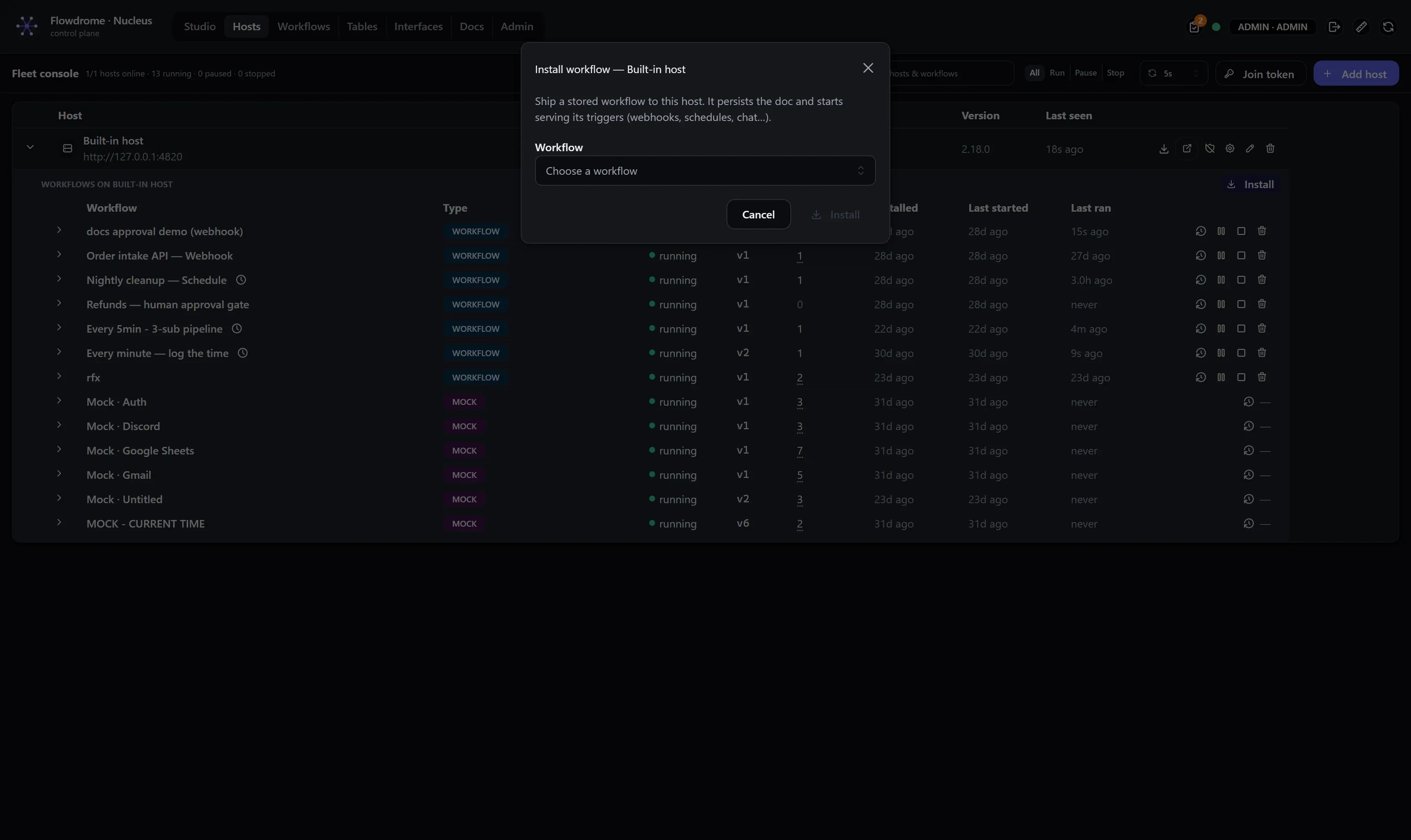 A workflow's expanded runs and performance panel