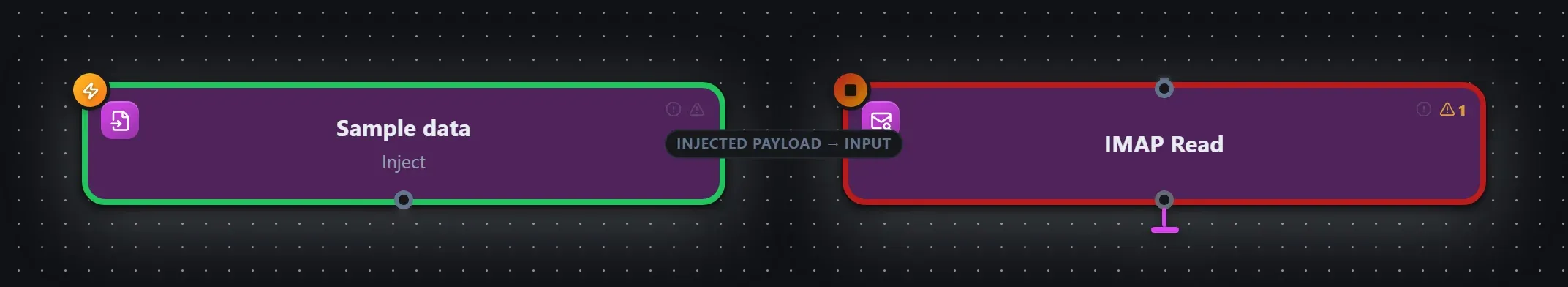 IMAP Read wired into a runnable workflow in the Studio builder