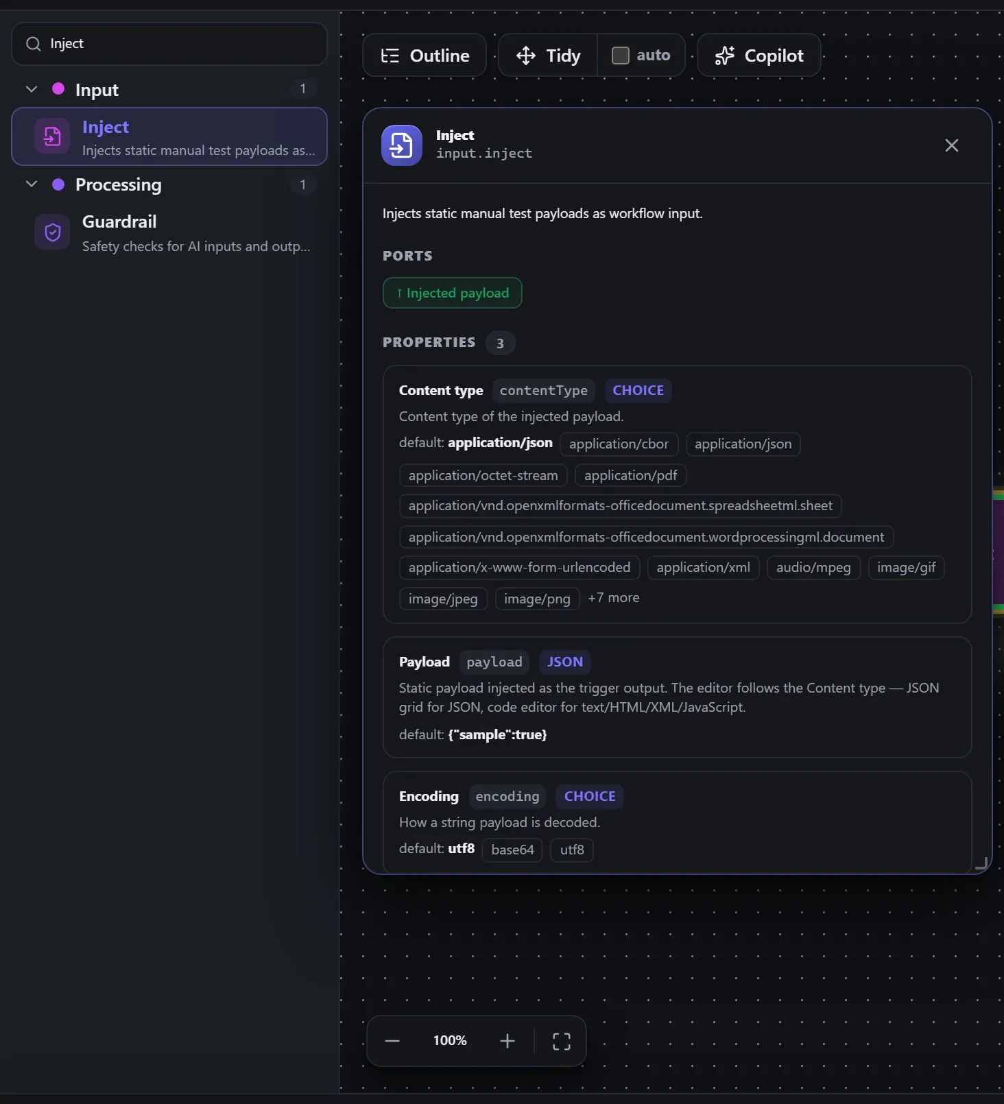 Inject in the node library, with the in-editor docs panel open