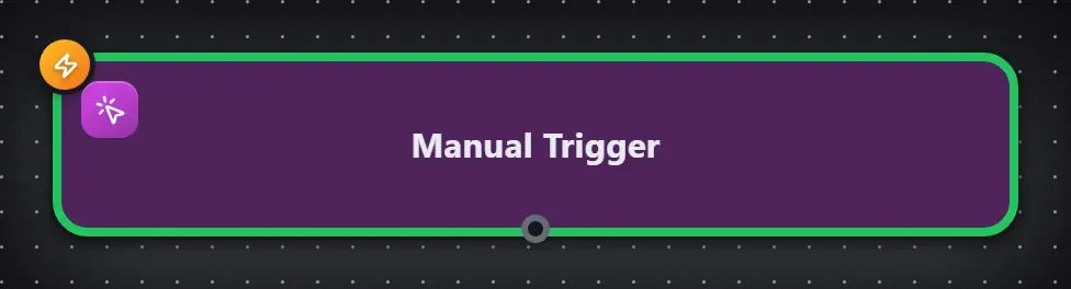 The Manual Trigger step on the Studio canvas
