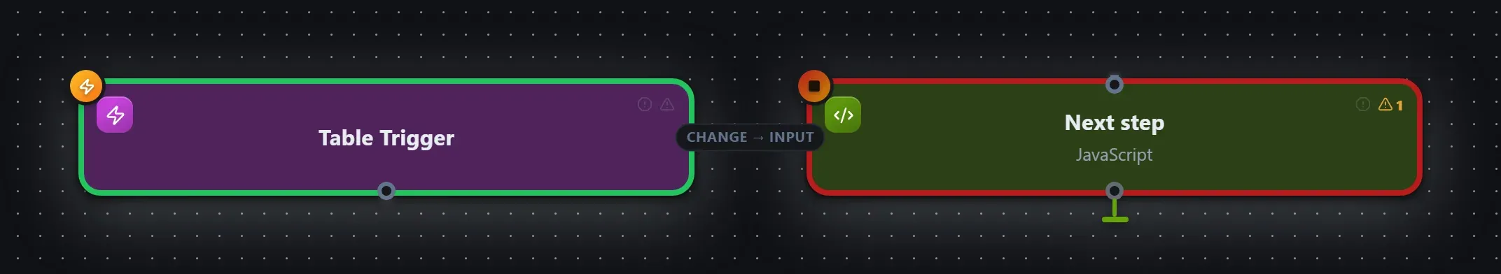 Table Trigger wired into a runnable workflow in the Studio builder