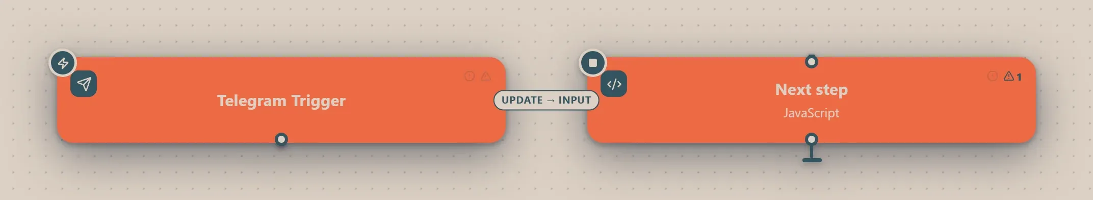 Telegram Trigger wired into a runnable workflow in the Studio builder