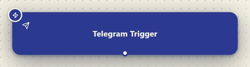 The Telegram Trigger step on the Studio canvas