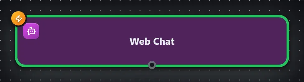 The Web Chat step on the Studio canvas