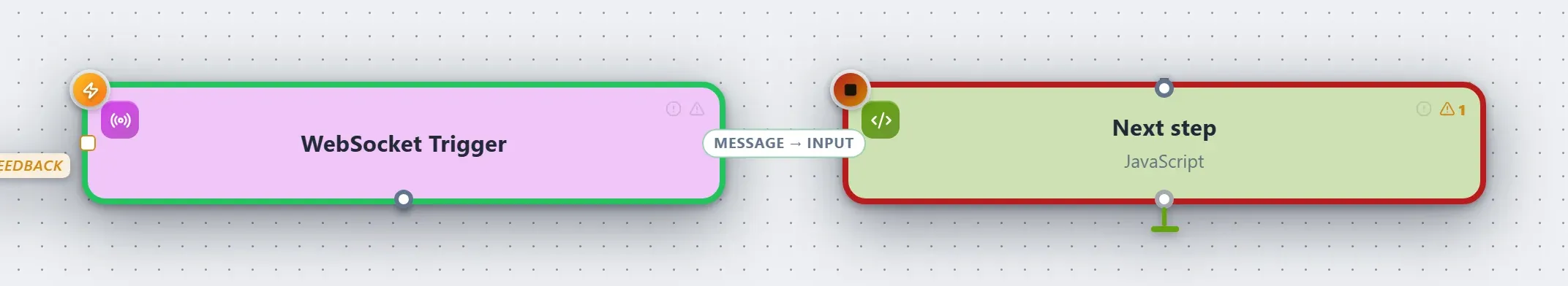 WebSocket Trigger wired into a runnable workflow in the Studio builder