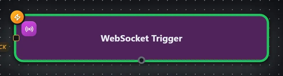 The WebSocket Trigger step on the Studio canvas