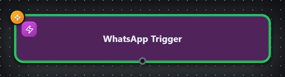 The WhatsApp Trigger step on the Studio canvas
