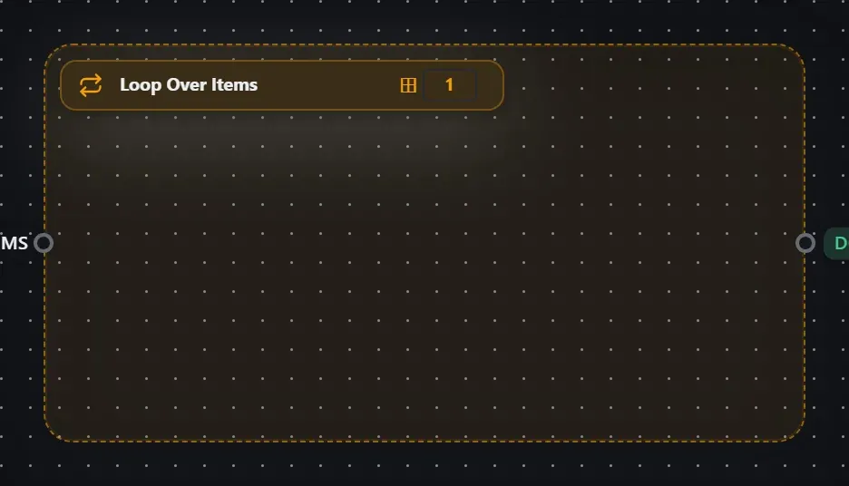 The Loop Over Items step on the Studio canvas