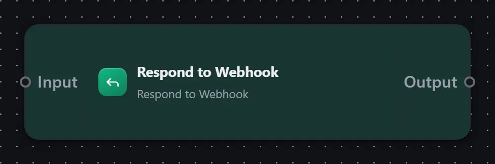 The Respond to Webhook step on the Studio canvas