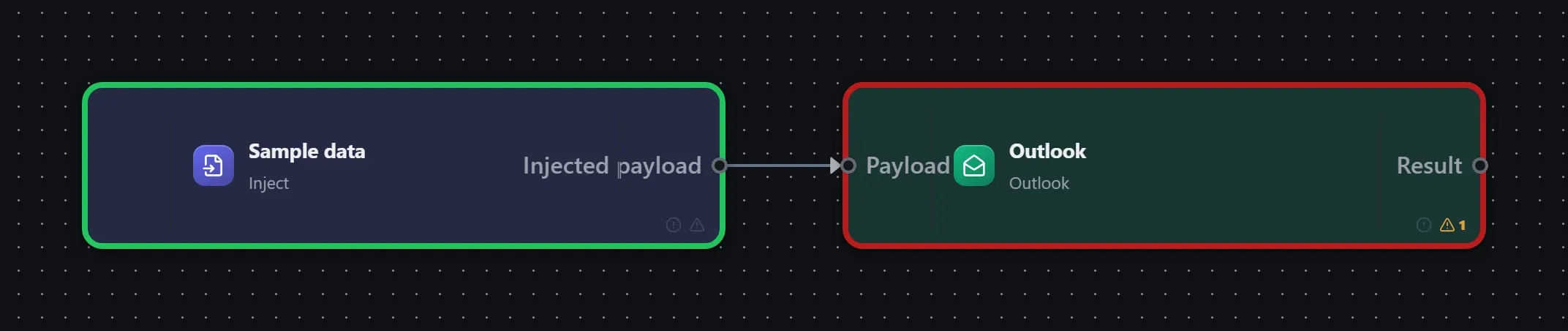 Outlook wired into a runnable workflow in the Studio builder