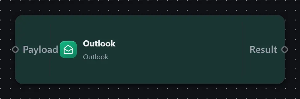 The Outlook step on the Studio canvas