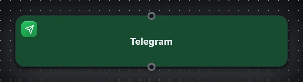 The Telegram step on the Studio canvas