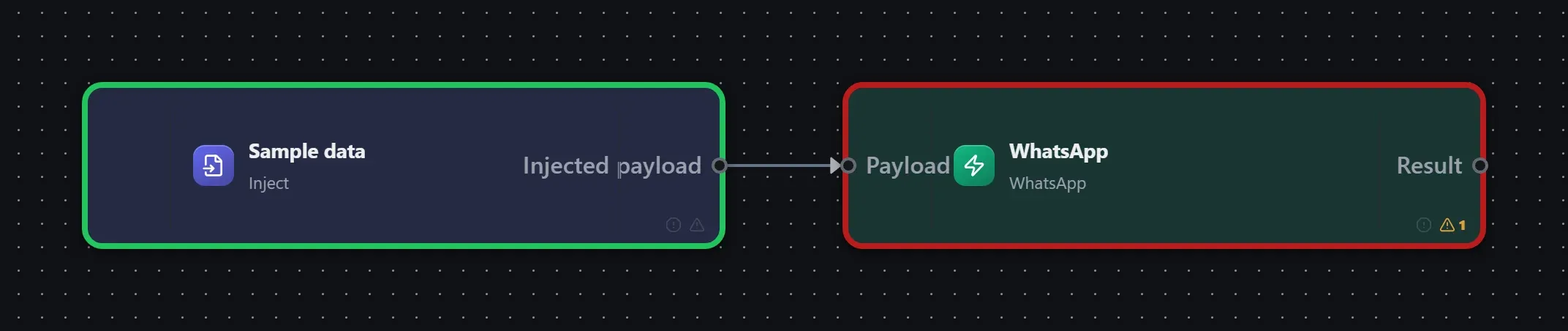 WhatsApp wired into a runnable workflow in the Studio builder