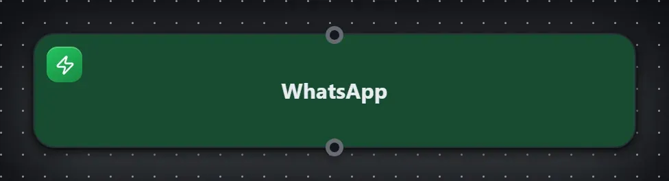 The WhatsApp step on the Studio canvas