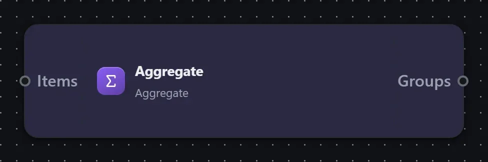 The Aggregate step on the Studio canvas