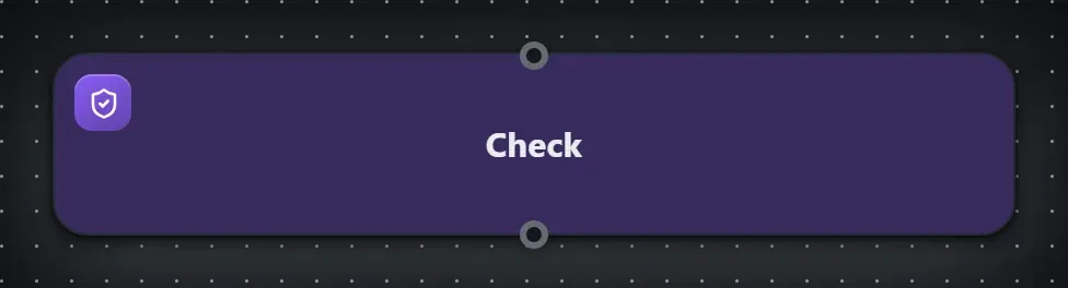 The Check step on the Studio canvas
