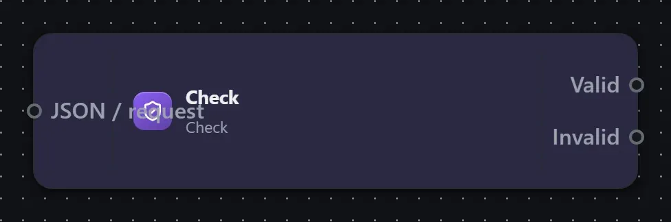 The Check step on the Studio canvas