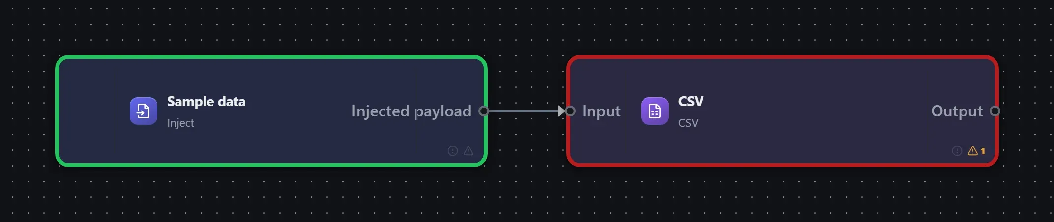 CSV wired into a runnable workflow in the Studio builder