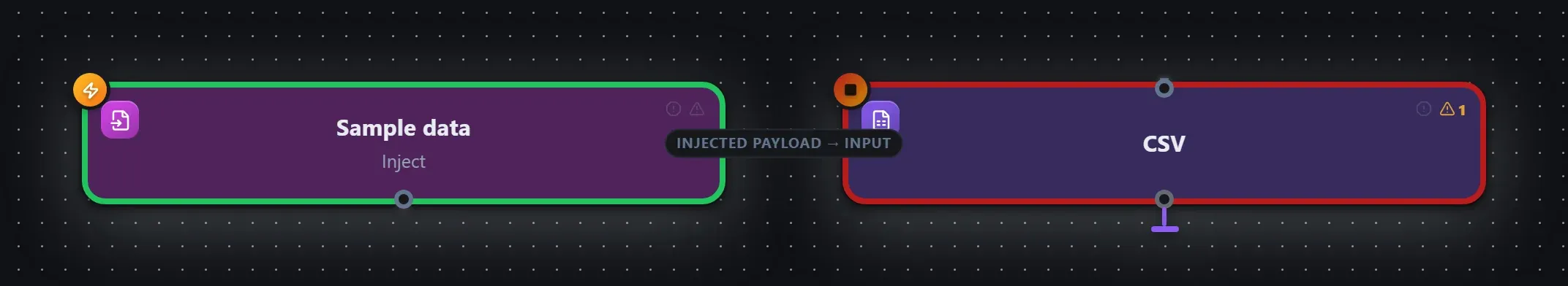 CSV wired into a runnable workflow in the Studio builder