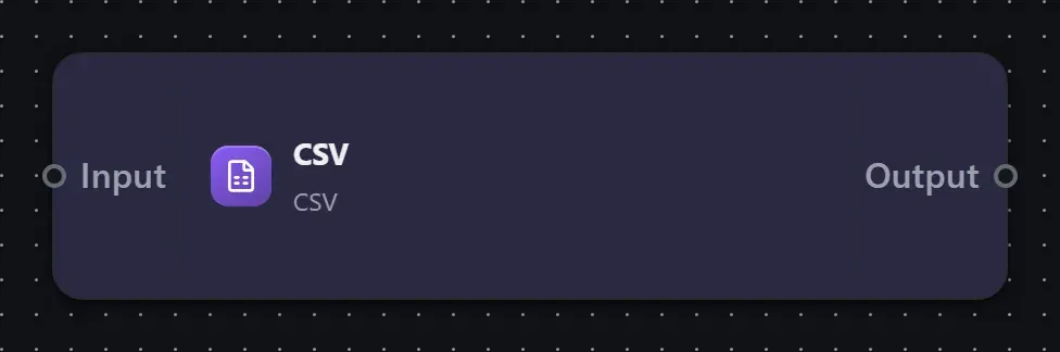 The CSV step on the Studio canvas