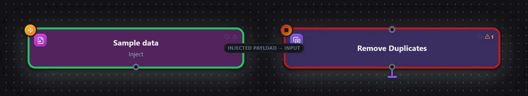 Remove Duplicates wired into a runnable workflow in the Studio builder
