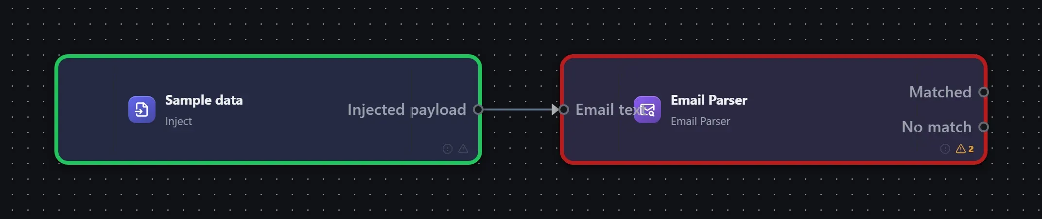 Email Parser wired into a runnable workflow in the Studio builder