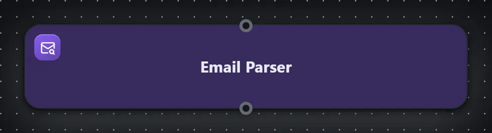 The Email Parser step on the Studio canvas