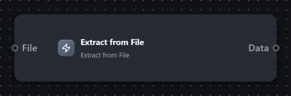 The Extract from File step on the Studio canvas
