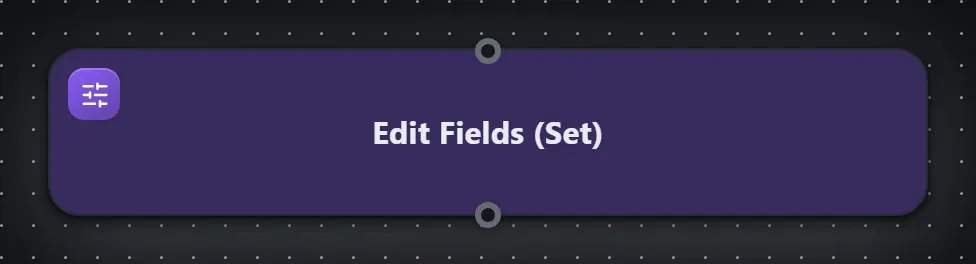 The Edit Fields (Set) step on the Studio canvas