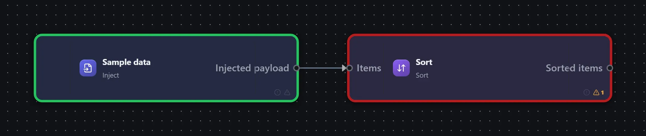 Sort wired into a runnable workflow in the Studio builder