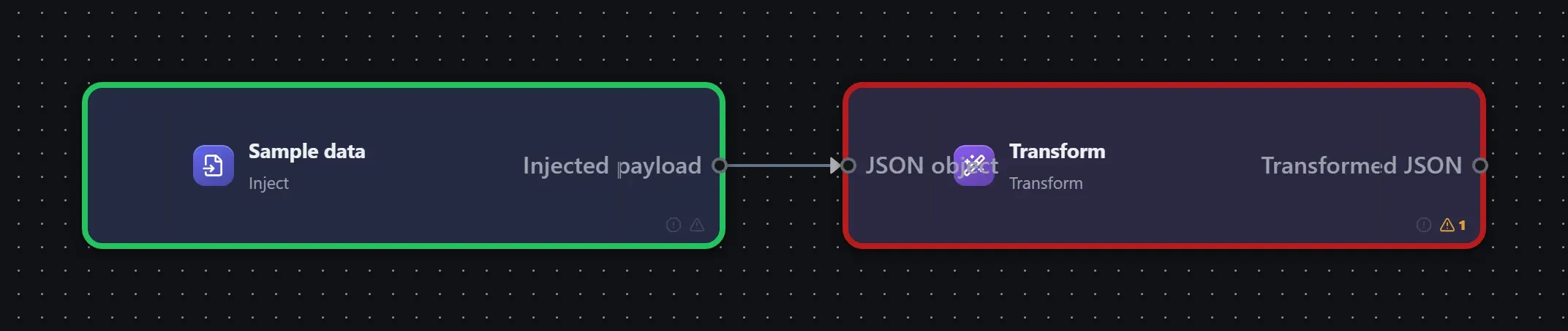 Transform wired into a runnable workflow in the Studio builder