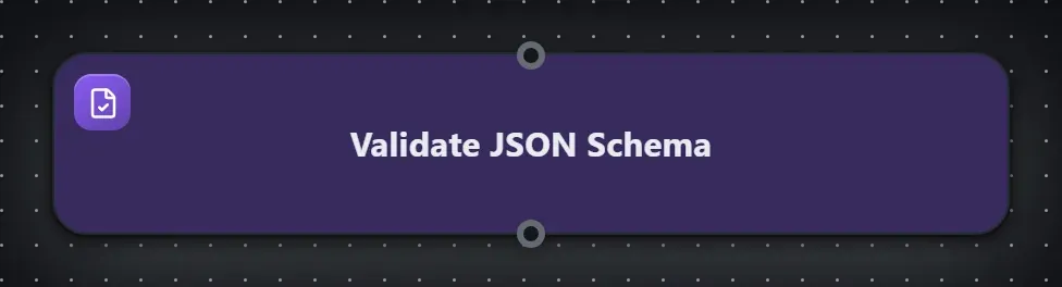 The Validate JSON Schema step on the Studio canvas