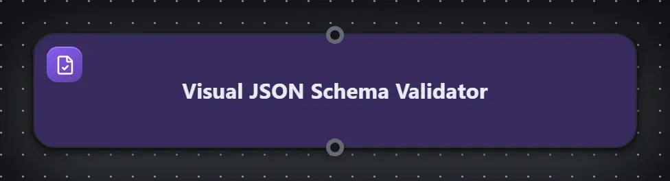 The Visual JSON Schema Validator step on the Studio canvas