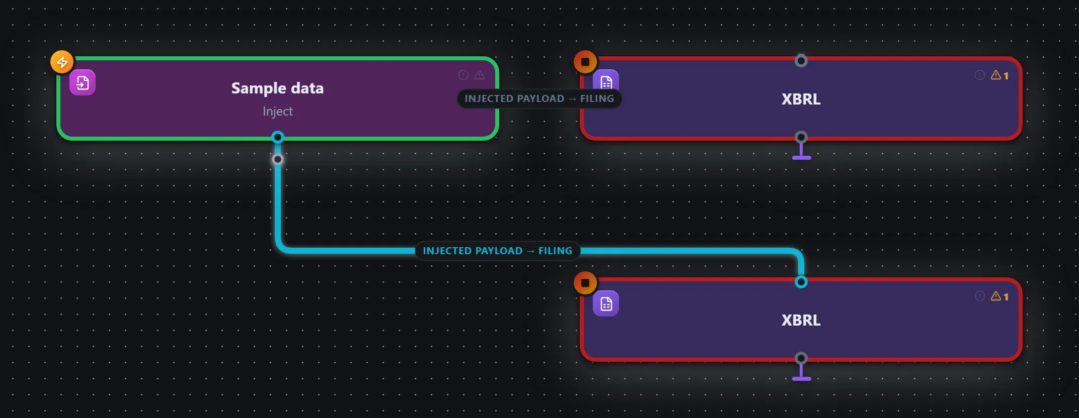 XBRL wired into a runnable workflow in the Studio builder