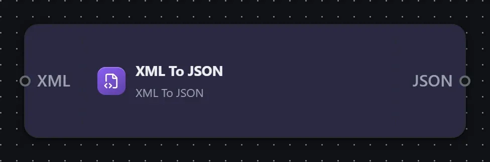 The XML To JSON step on the Studio canvas
