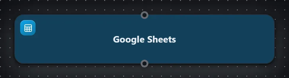 The Google Sheets step on the Studio canvas