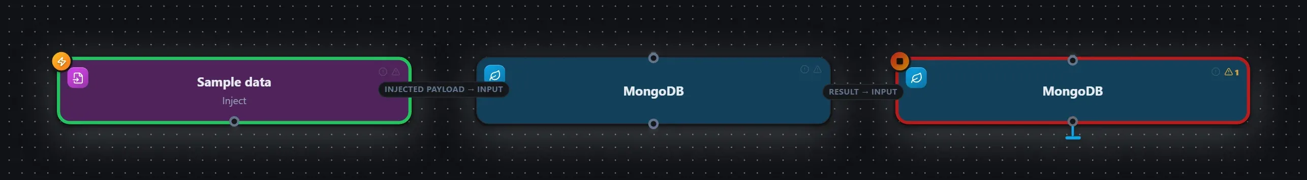 MongoDB wired into a runnable workflow in the Studio builder