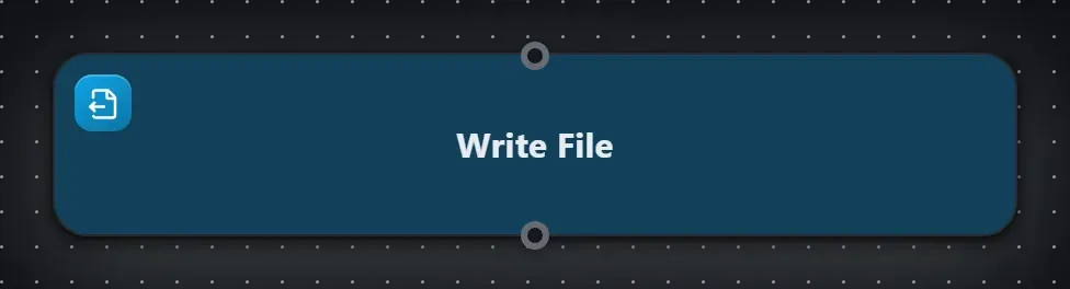 The Write File step on the Studio canvas