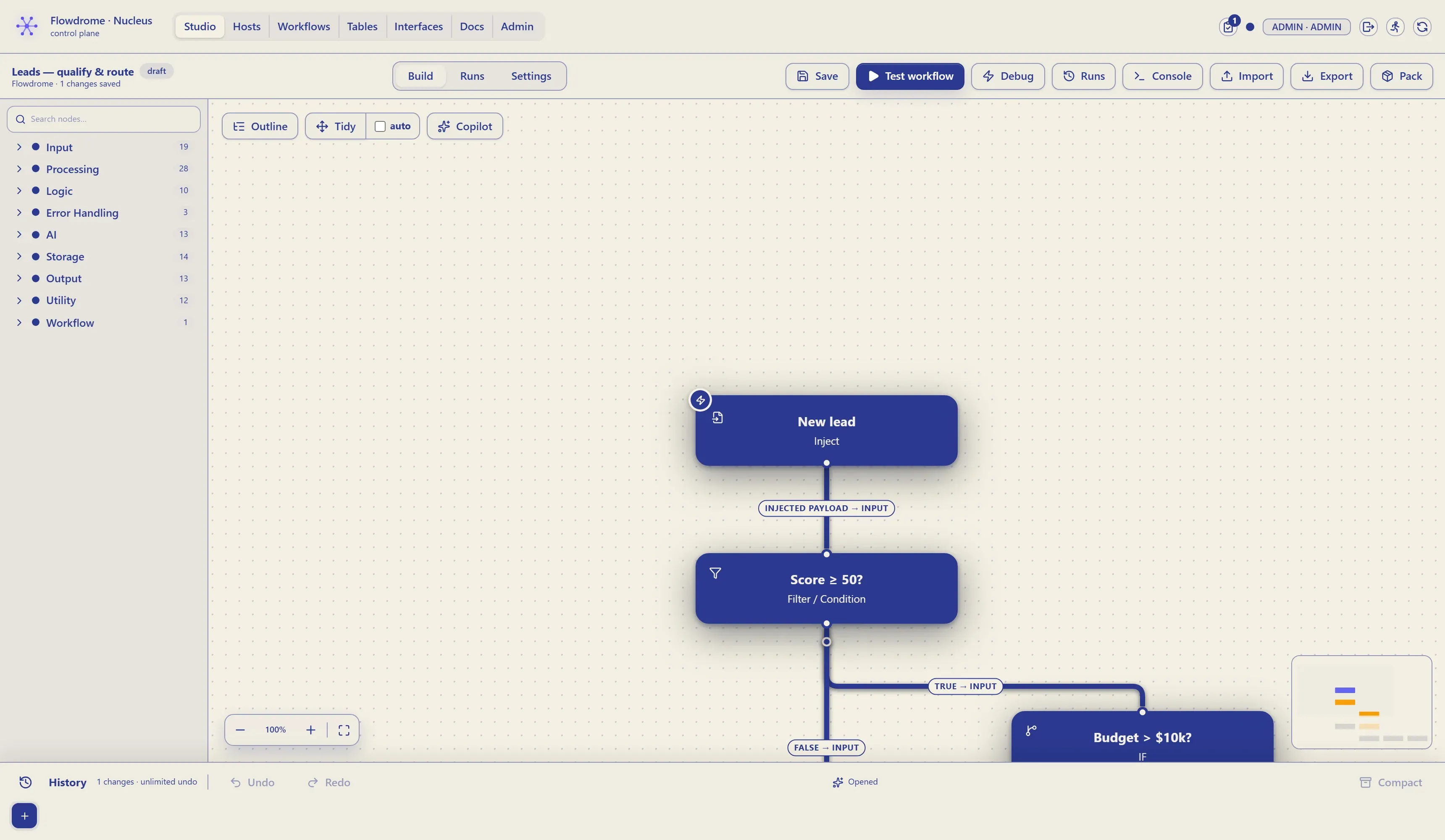 The Studio in the blueprint theme
