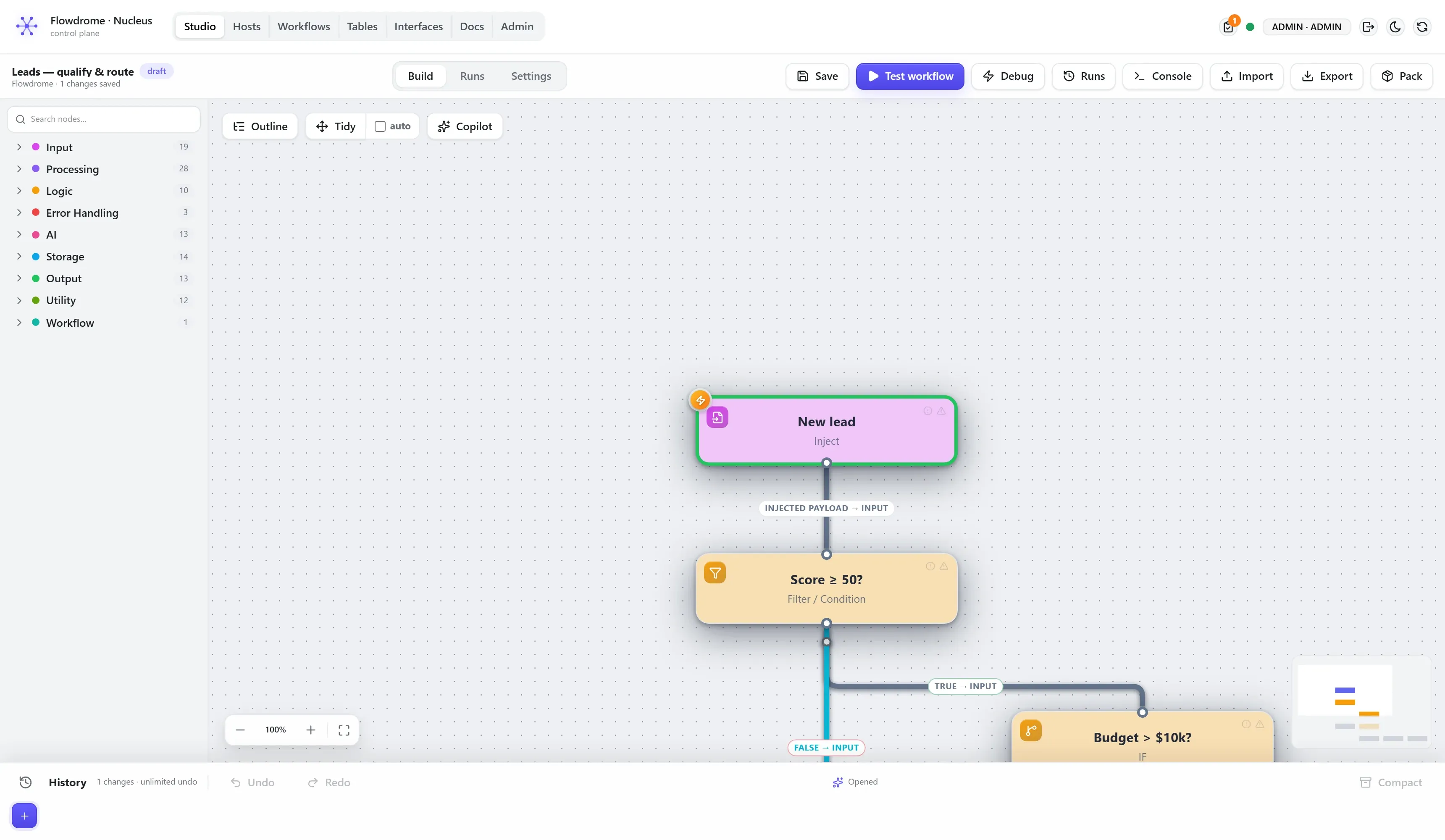 The Studio in the light theme