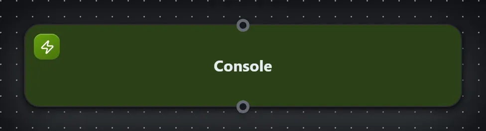 The Console step on the Studio canvas