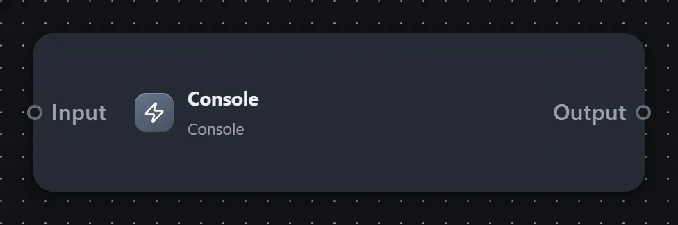 The Console step on the Studio canvas