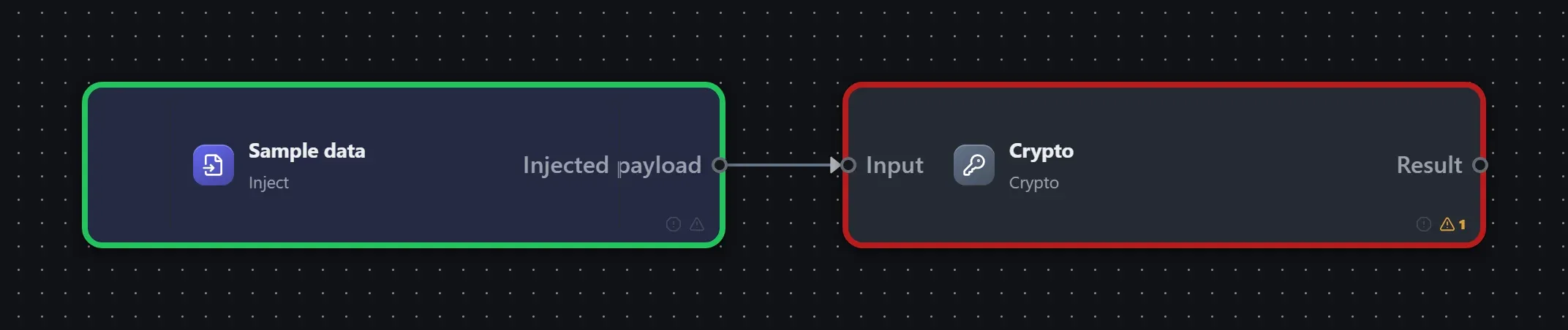 Crypto wired into a runnable workflow in the Studio builder