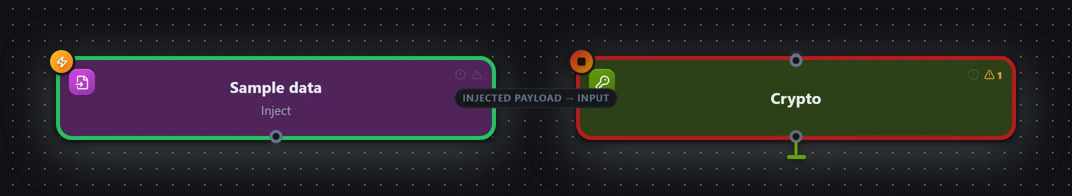 Crypto wired into a runnable workflow in the Studio builder